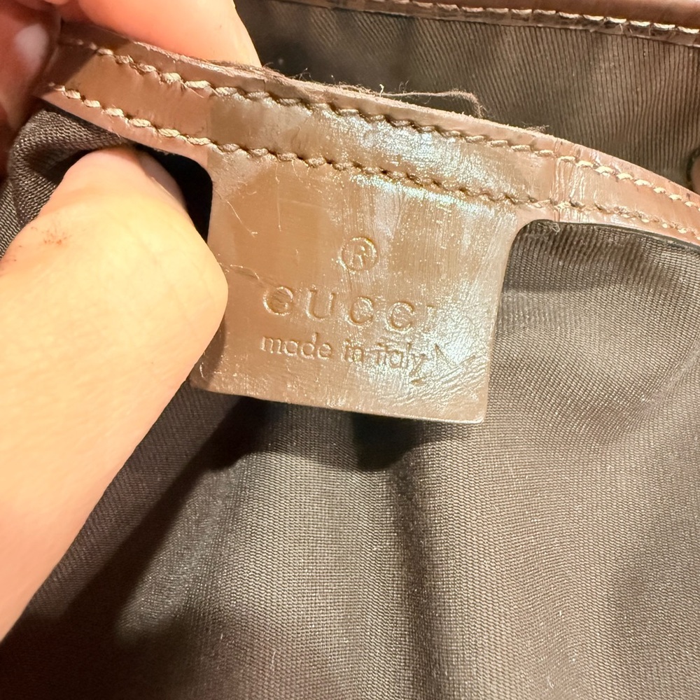 Gucci Dark Brown Monogram Bucket Bag - Picture 7 of 8
